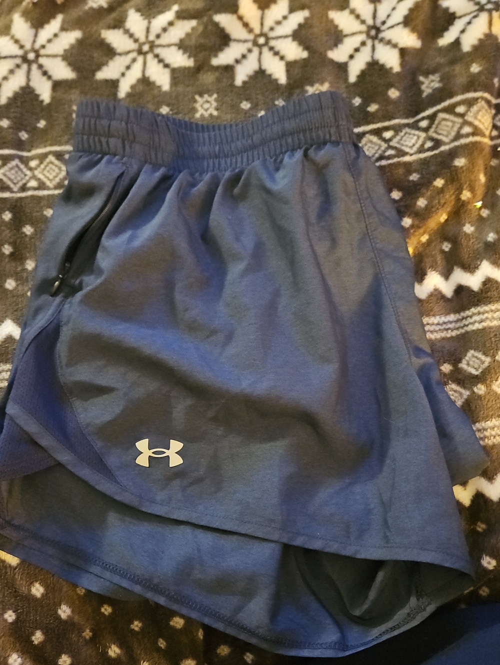 Under Armour Women's Navy Blue Athletic Shorts with Logo